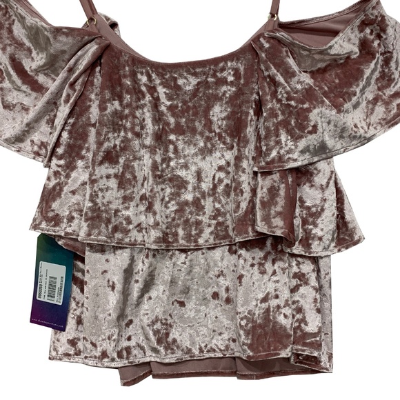 Show Me Your Mumu Velvet Ruffled Top Cold Shoulder - Picture 6 of 6